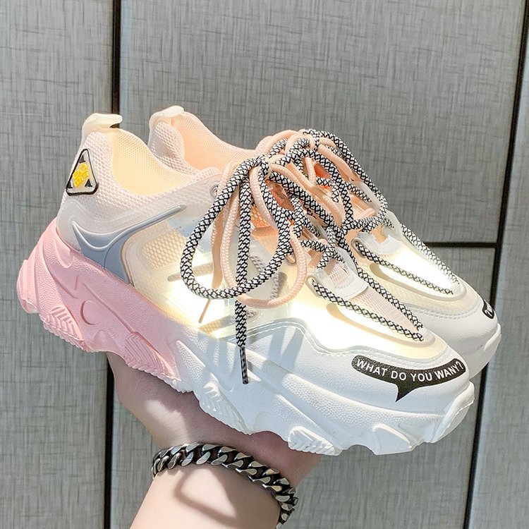 Gradient Rainbow Platform Daddy Shoes Women-5