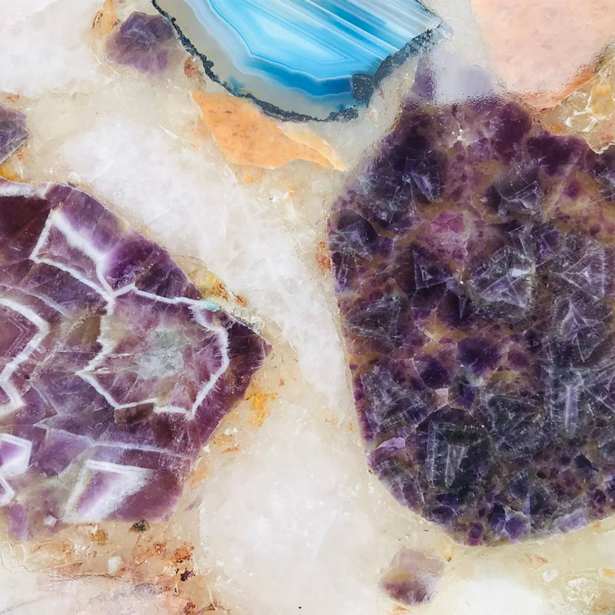 Large Multicolored 12" Diameter Agate Platter/Tray-4