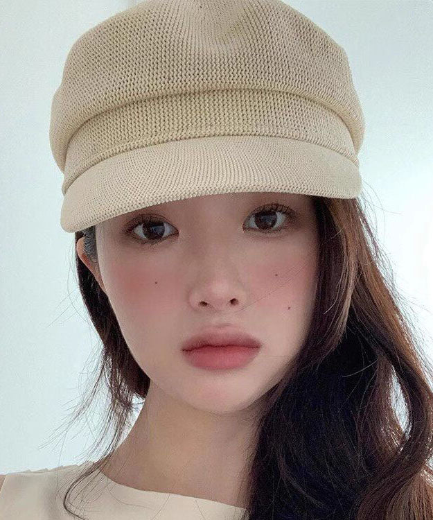 Beautiful Beige Versatile Knit Breton Hat