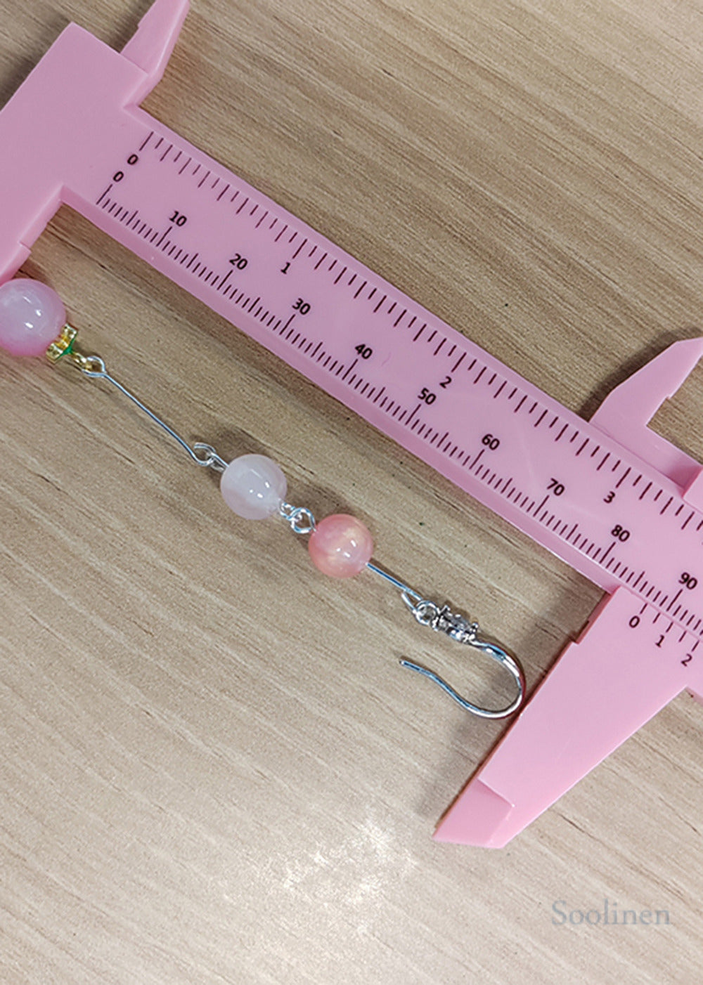 Beautiful Pink Beads Crystal Tassels Drop Earrings
