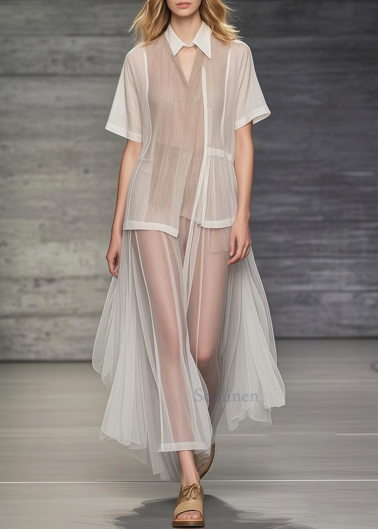 Bohemian Khaki Asymmetrical Patchwork Tulle Robe Dresses Summer