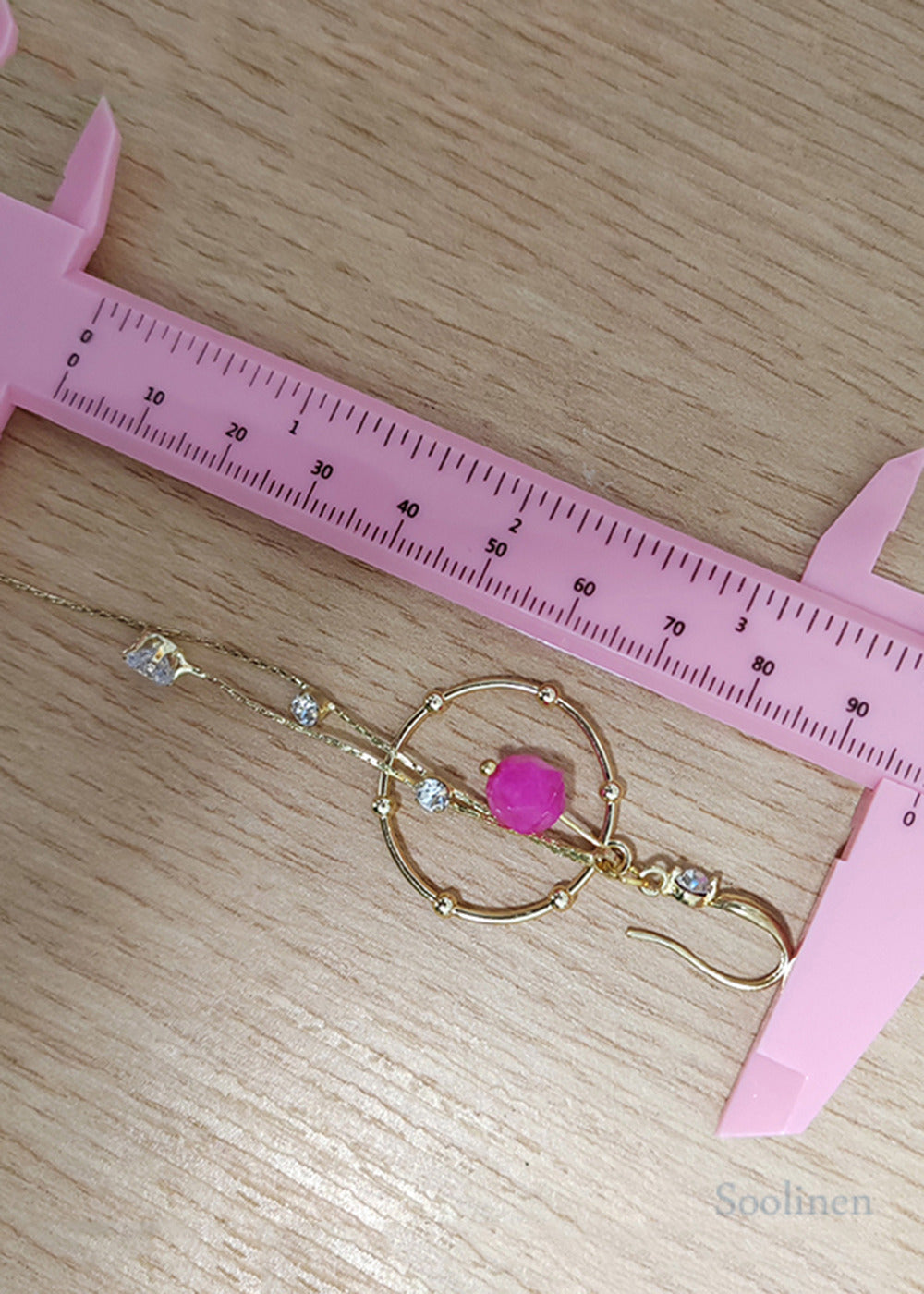 Boho Pink Zircon Tassels Long Drop Earrings