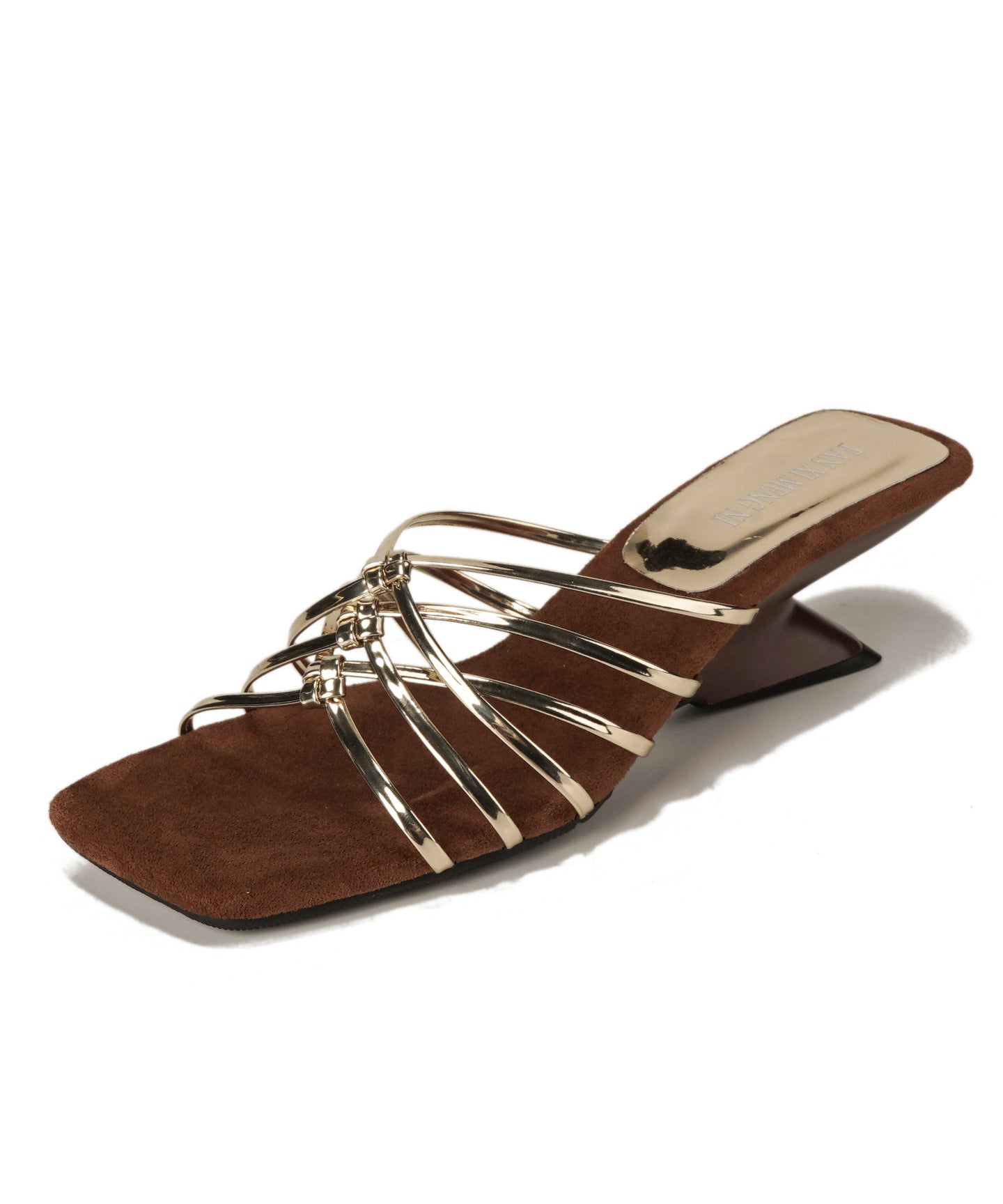 Brown Wedge Faux Leather Art Black Flip Flops