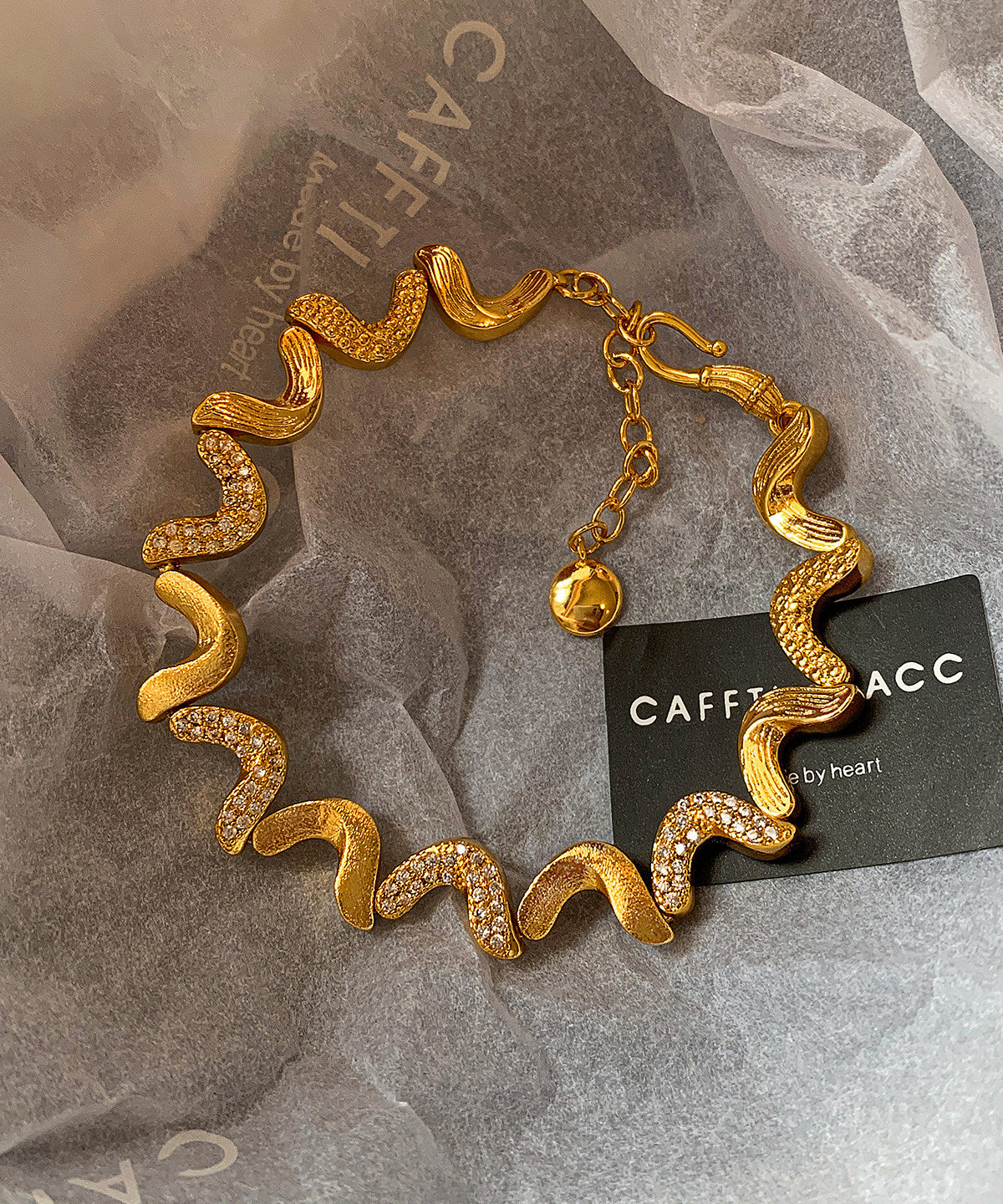 Chic Zircon Double-layer Metal And Pearl Bracelet Two Pieces Set