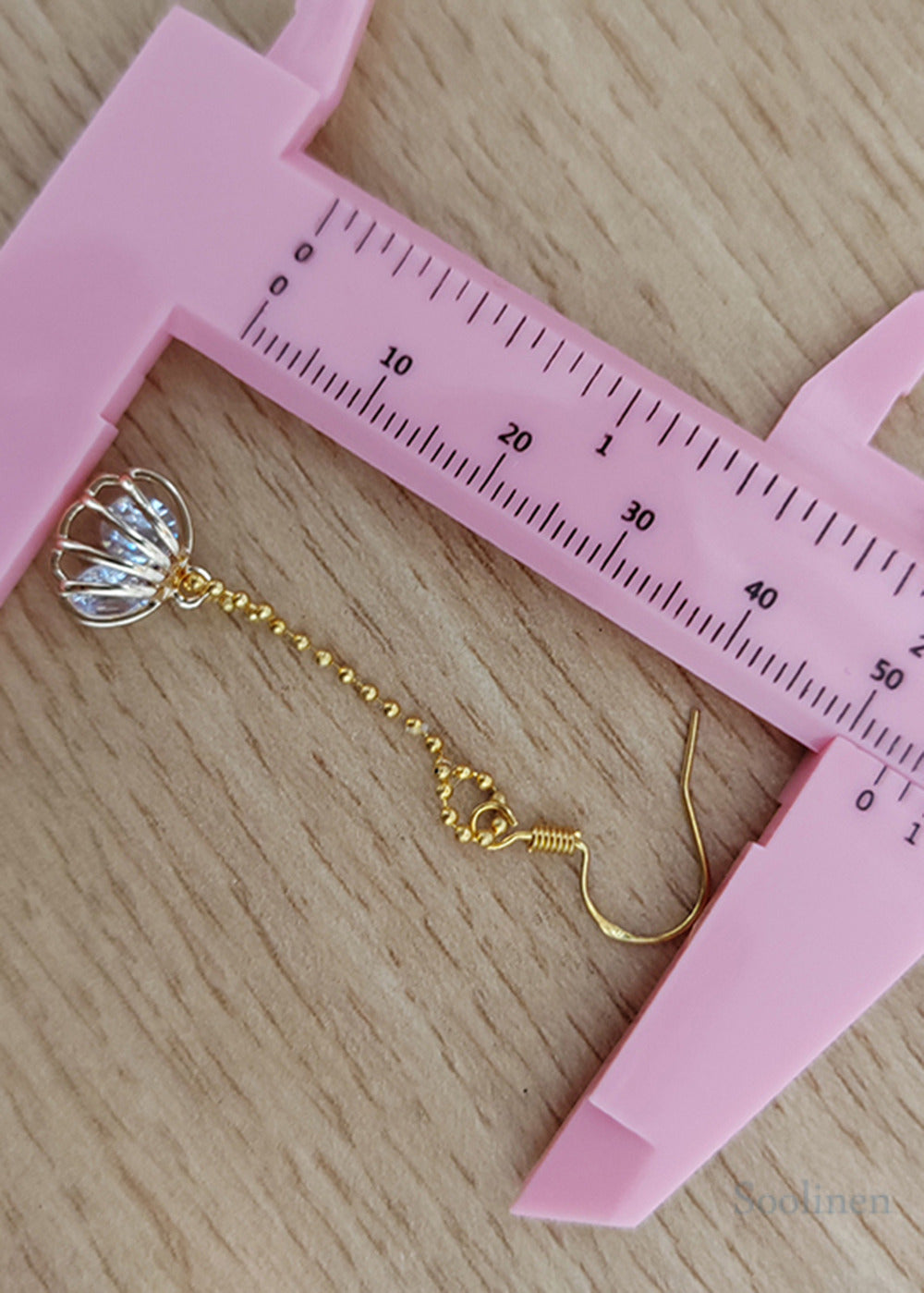 Fine Pink Gem Stone Wraped Long Drop Earrings