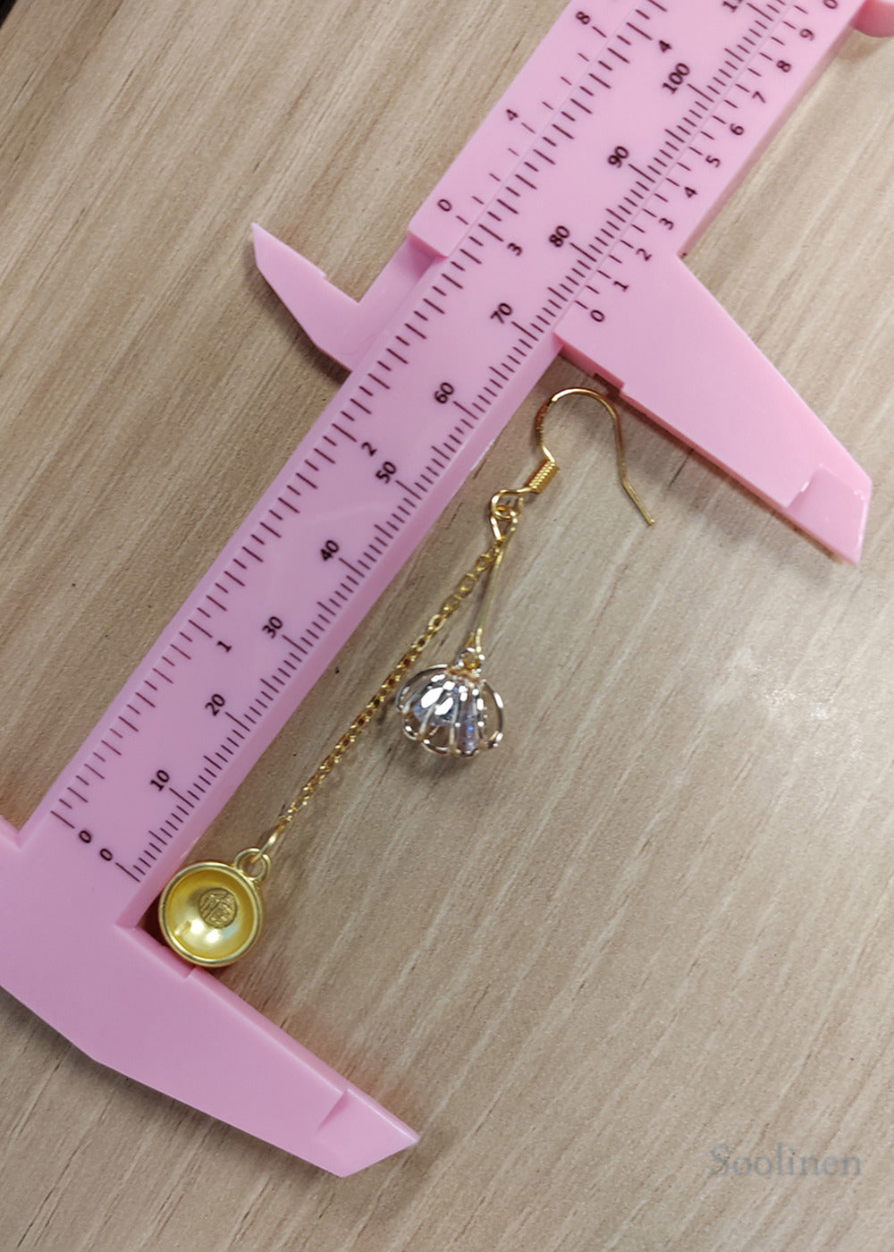 Handmade Golden Bowl 14K Gold Drop Earrings