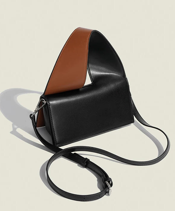 Modern Black Versatile Faux Leather Tote Bag