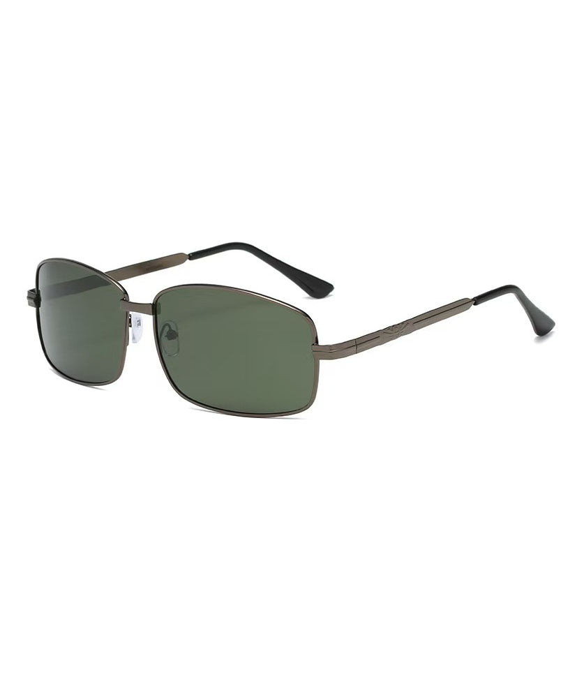 New Black Square Men's Polarized Metal Sunglasses