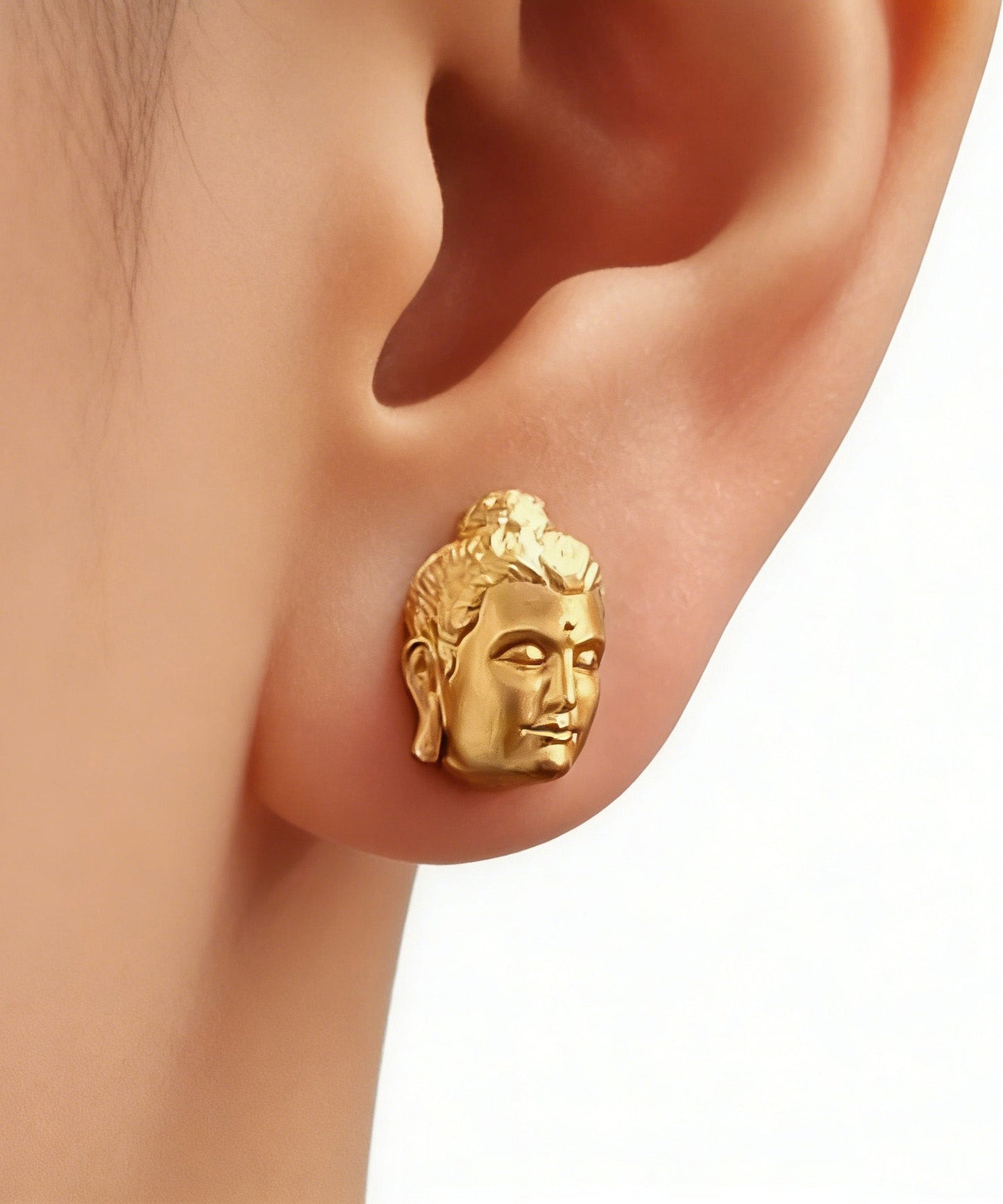 Original Design Silver Gold-Plated Buddha Earrings