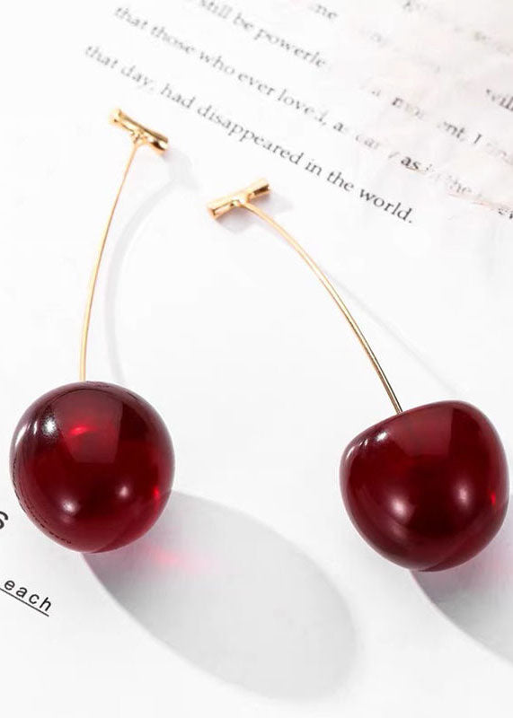 Hot 2026 Style Red Cherry Drop Earrings
