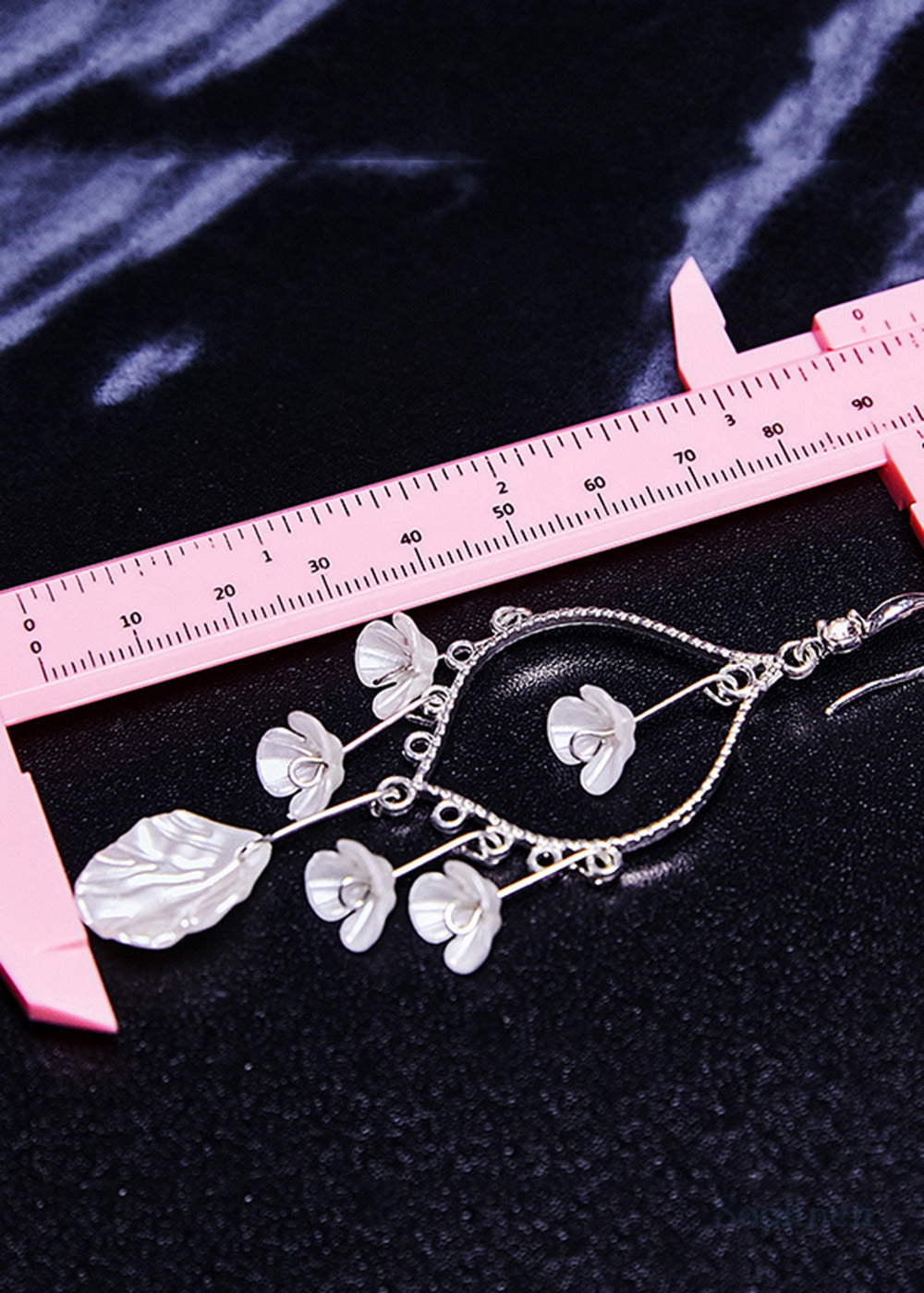 Women White Aeolian Bells Tassels Drop Earrings
