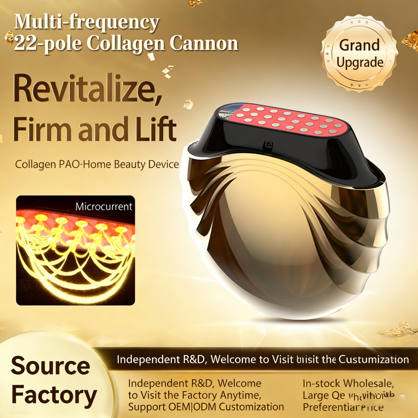 Multi-frequency 22-pole collagen gun
