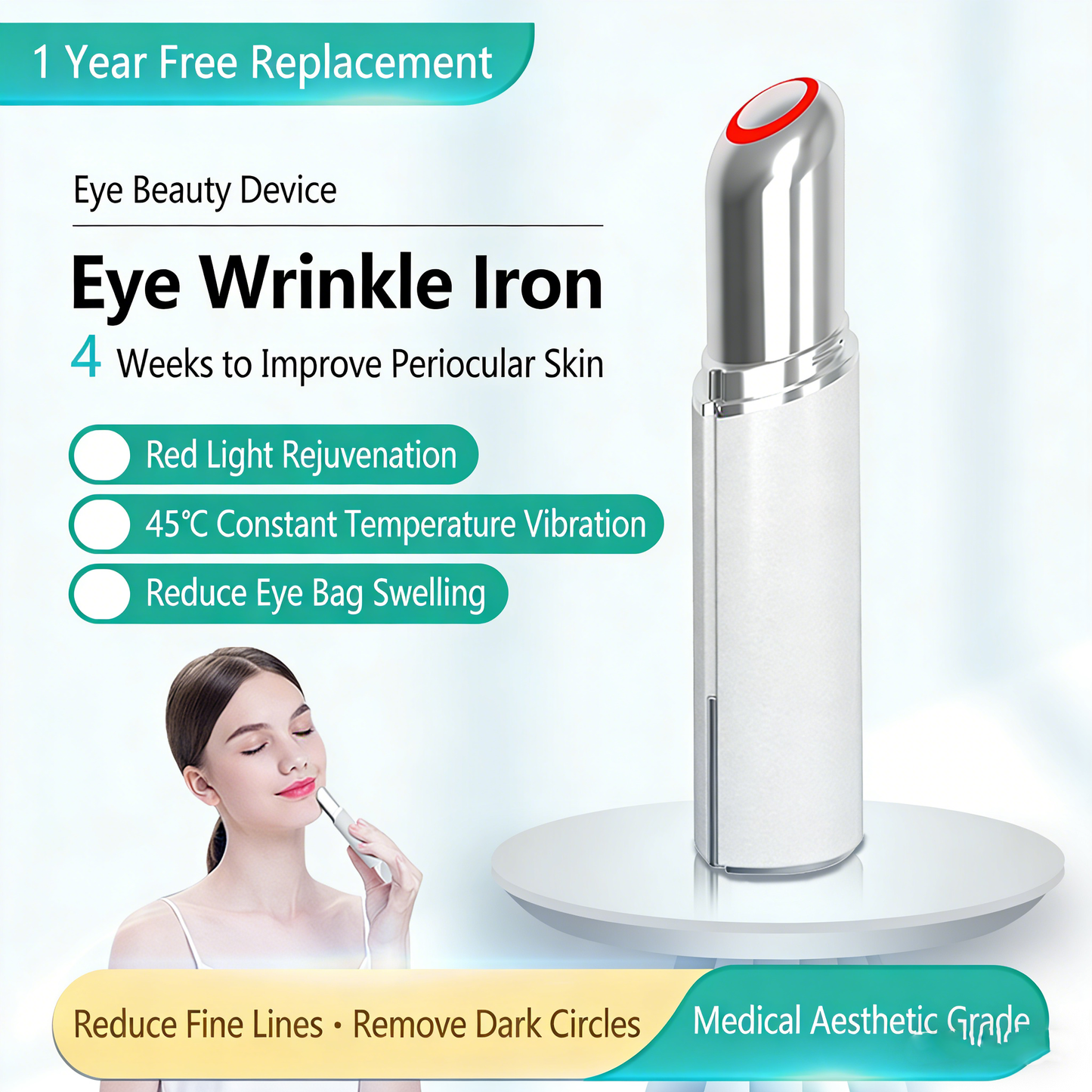 Electric beauty instrument for eye care massage, beauty eye instrument introduction stick, facial essence introduction and beauty device