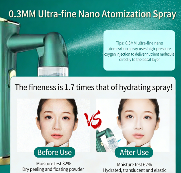 Oxygen Injection Beauty Instrument Household Facial Moisturizing Essence Introduction Handheld Nano Spray Gun