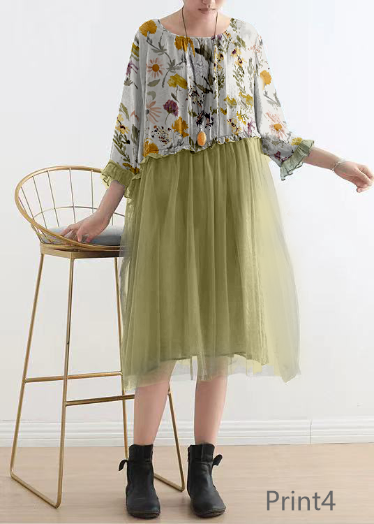 Light Blue Tull Maxi dresses patchwork chiffon Summer Dresses