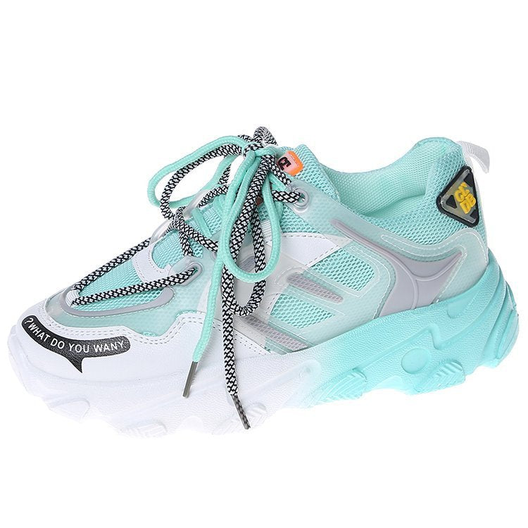 Gradient Rainbow Platform Daddy Shoes Women-0