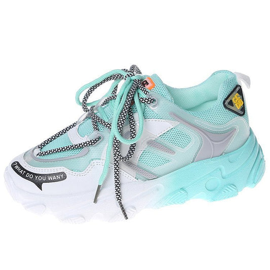 Gradient Rainbow Platform Daddy Shoes Women-0