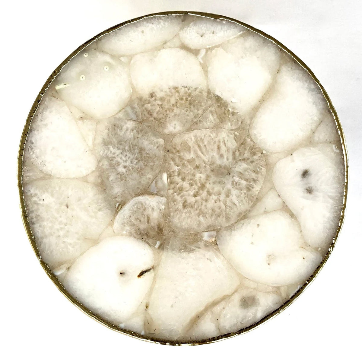 White Crystal Agate Cake Stand/Centerpiece/Display Stand/Tray 10" Round-2