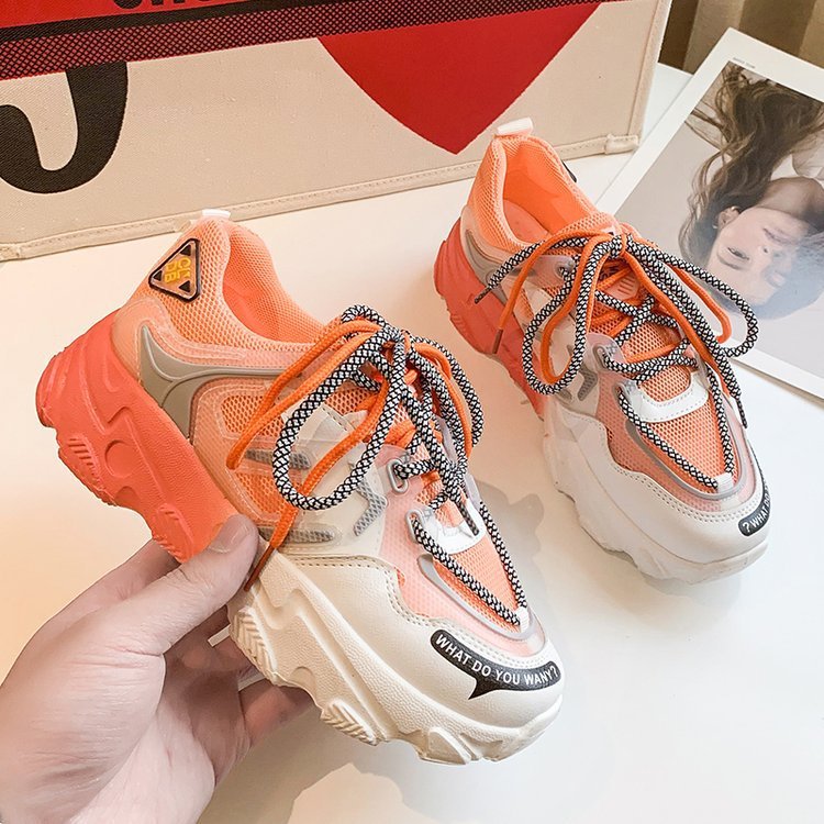 Gradient Rainbow Platform Daddy Shoes Women-4