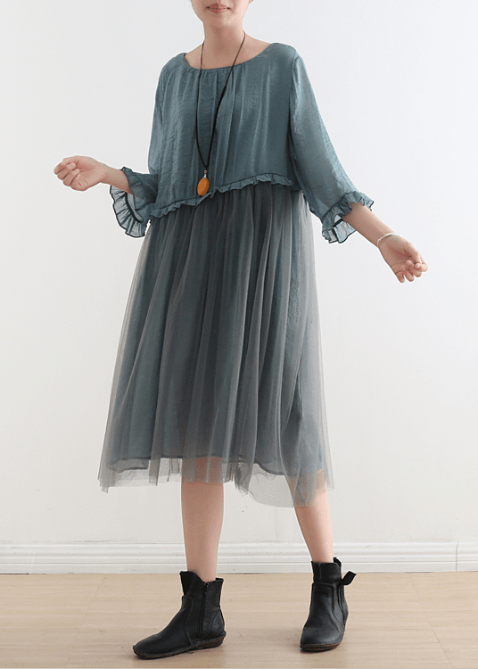Light Print4 Tull Maxi dresses patchwork chiffon Summer Dresses