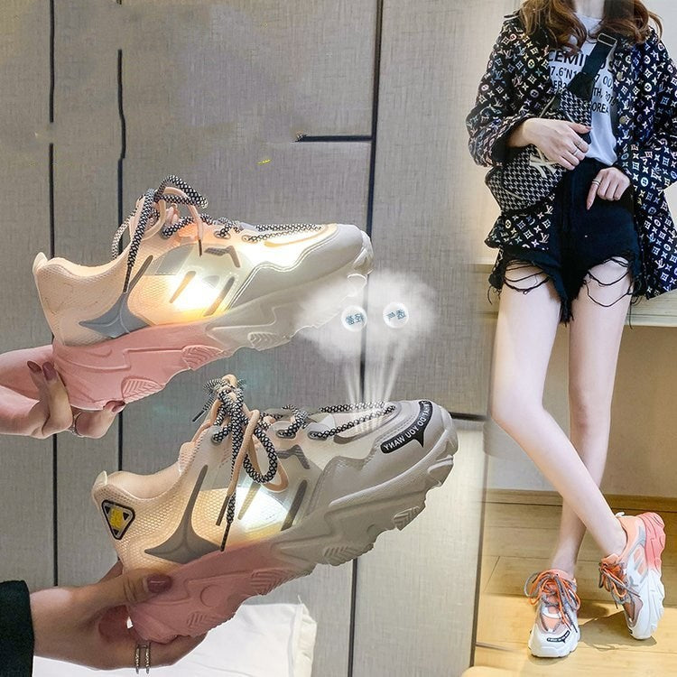 Gradient Rainbow Platform Daddy Shoes Women-2