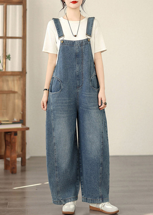 Art Blue Patchwork Jumpsuits Summer