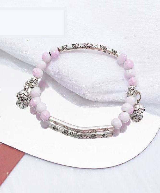 Art Cyan Ceramic Beading Patchwork Charm Bracelet
