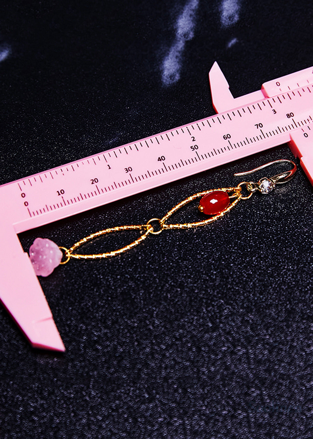 Art Pink Acrylic Zircon Hollow-out Original design Drop Earrings