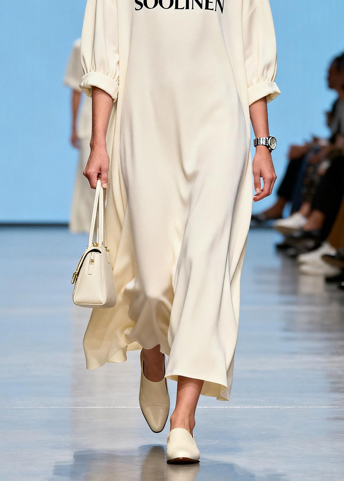 Beautiful Beige O Neck Print Chiffon Maxi Dresses Summer