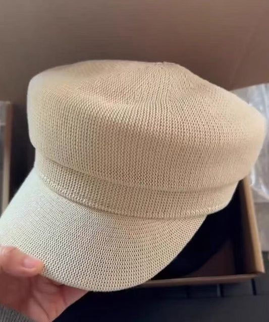 Beautiful Beige Versatile Knit Breton Hat