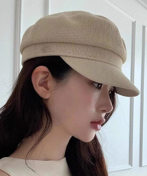 Beautiful Beige Versatile Knit Breton Hat