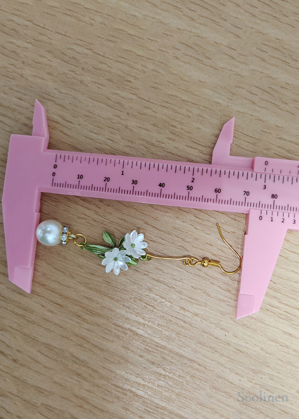 Beautiful Chrysanthemum Fine Pearl Drop Earrings