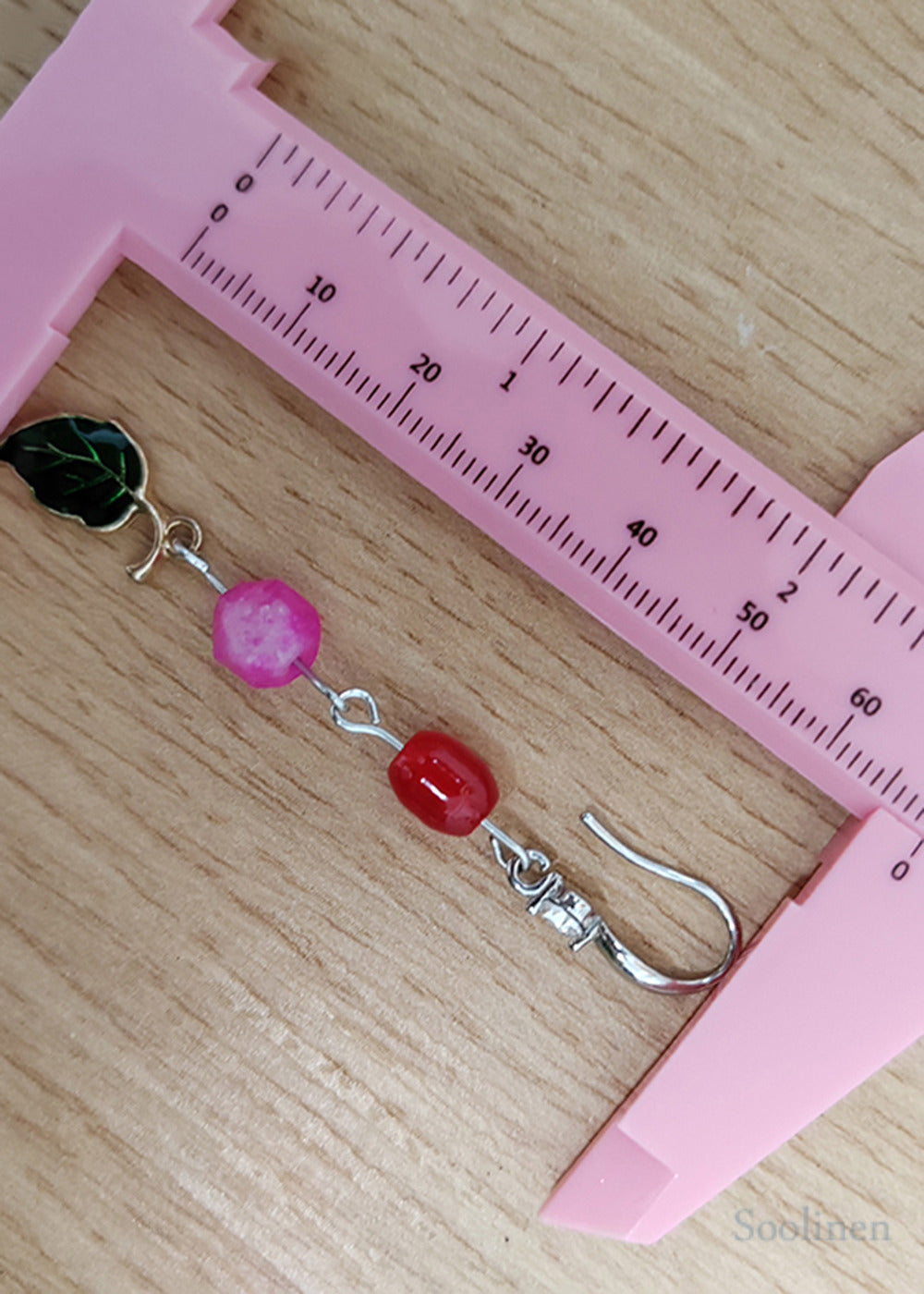 Beautiful Green Leaf Asymmetrical Jade Zircon Drop Earrings