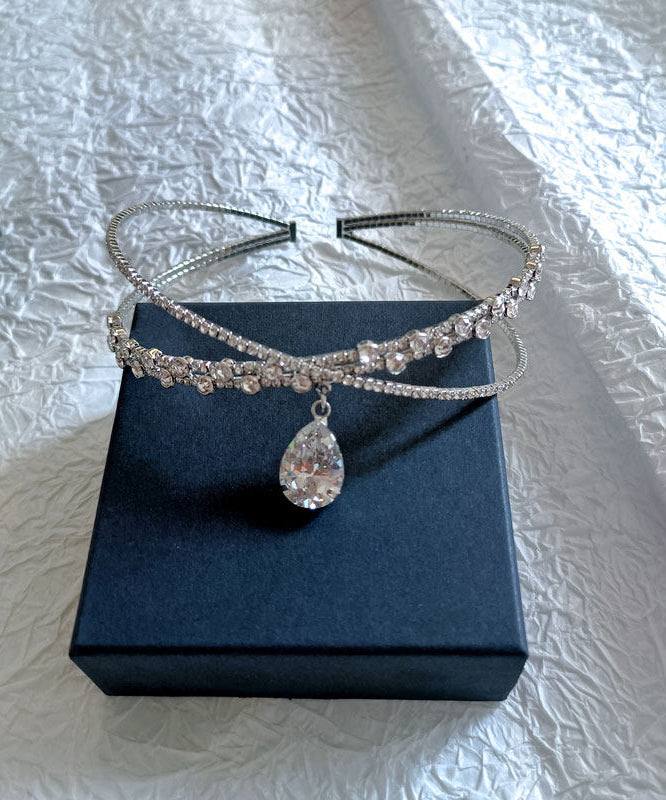 Beautiful Silvery Sparkling Zircon Choker