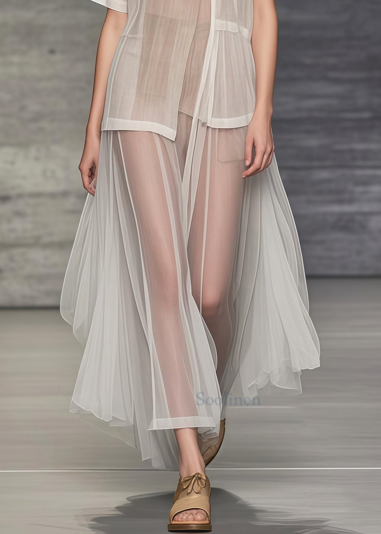 Bohemian Khaki Asymmetrical Patchwork Tulle Robe Dresses Summer