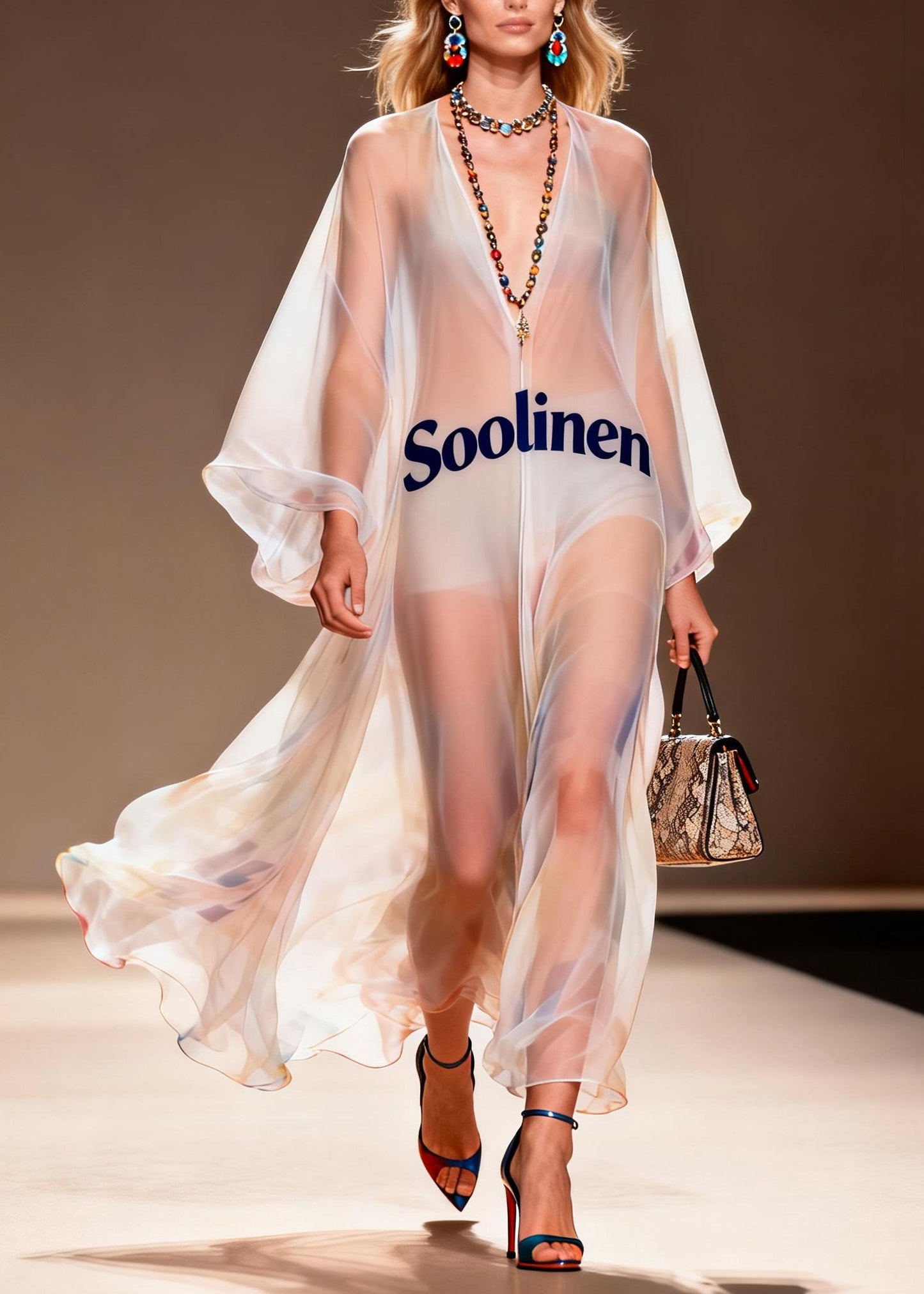 Bohemian White Oversized Sheer Chiffon Beach Dresses Summer