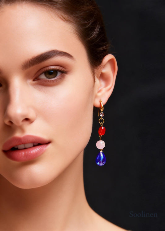 Boho Blue Water Droplet Acrylic Drop Earrings