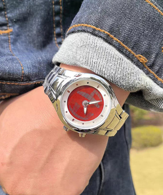 Boho Red Stainless Steel Alloy Machinery Men Watches