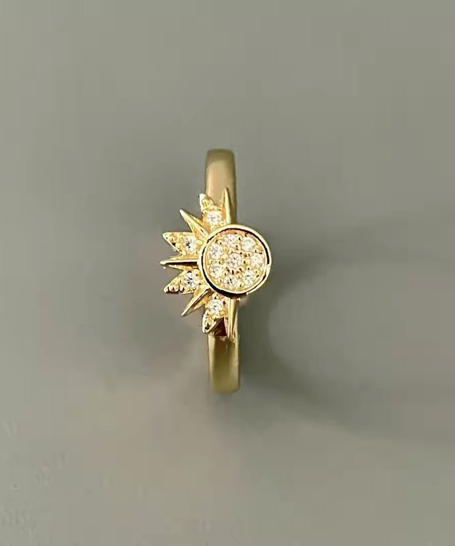 Boho Sterling Silver Zircon The Sun And The Moon Shine Together Couple Rings