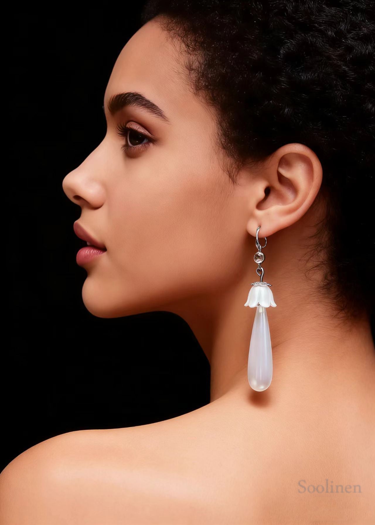 Boho White Water Droplet Pearl Drop Earrings
