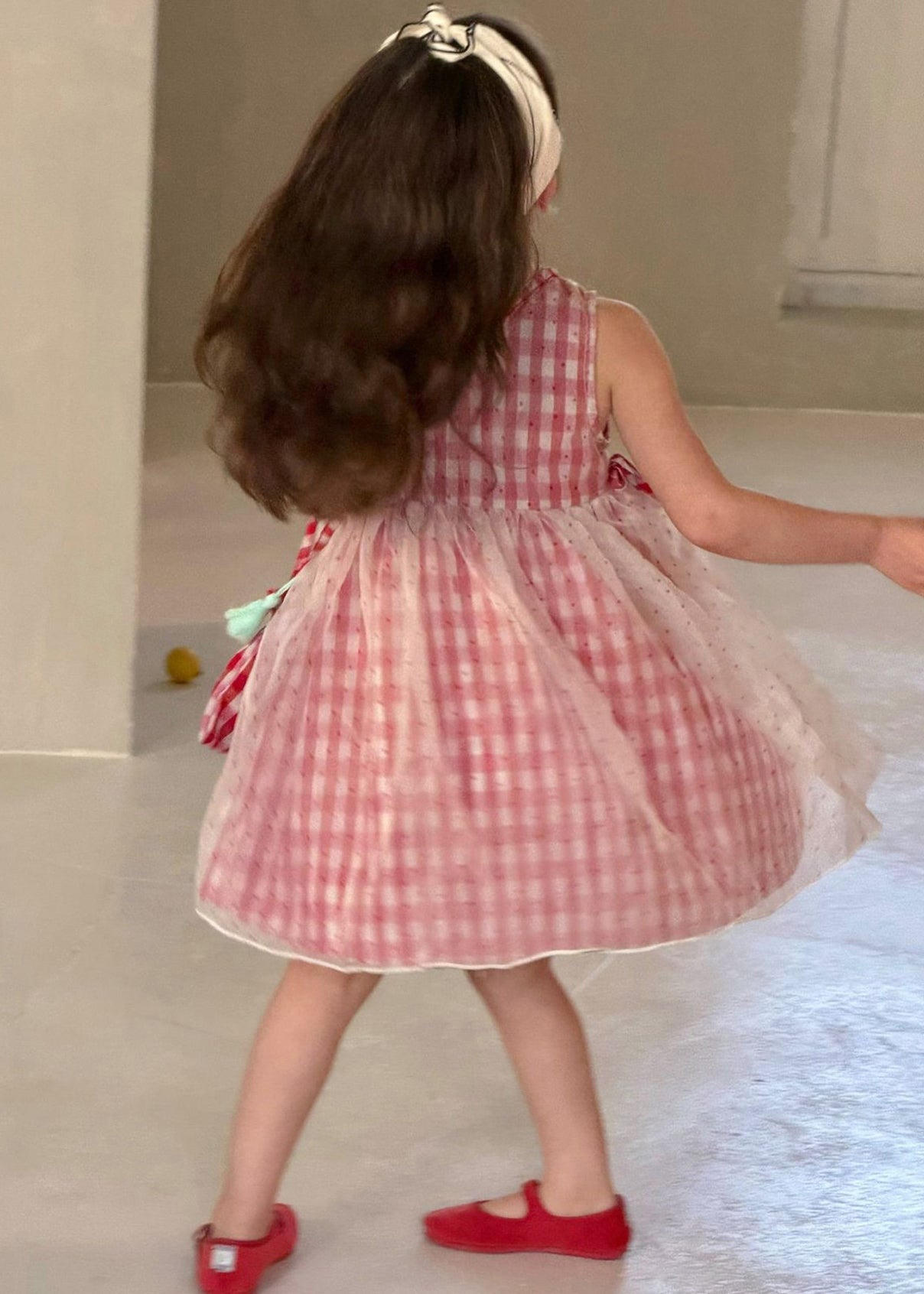 Boutique Red Plaid Patchwork Tulle Baby Girls Maxi Dresses Sleeveless