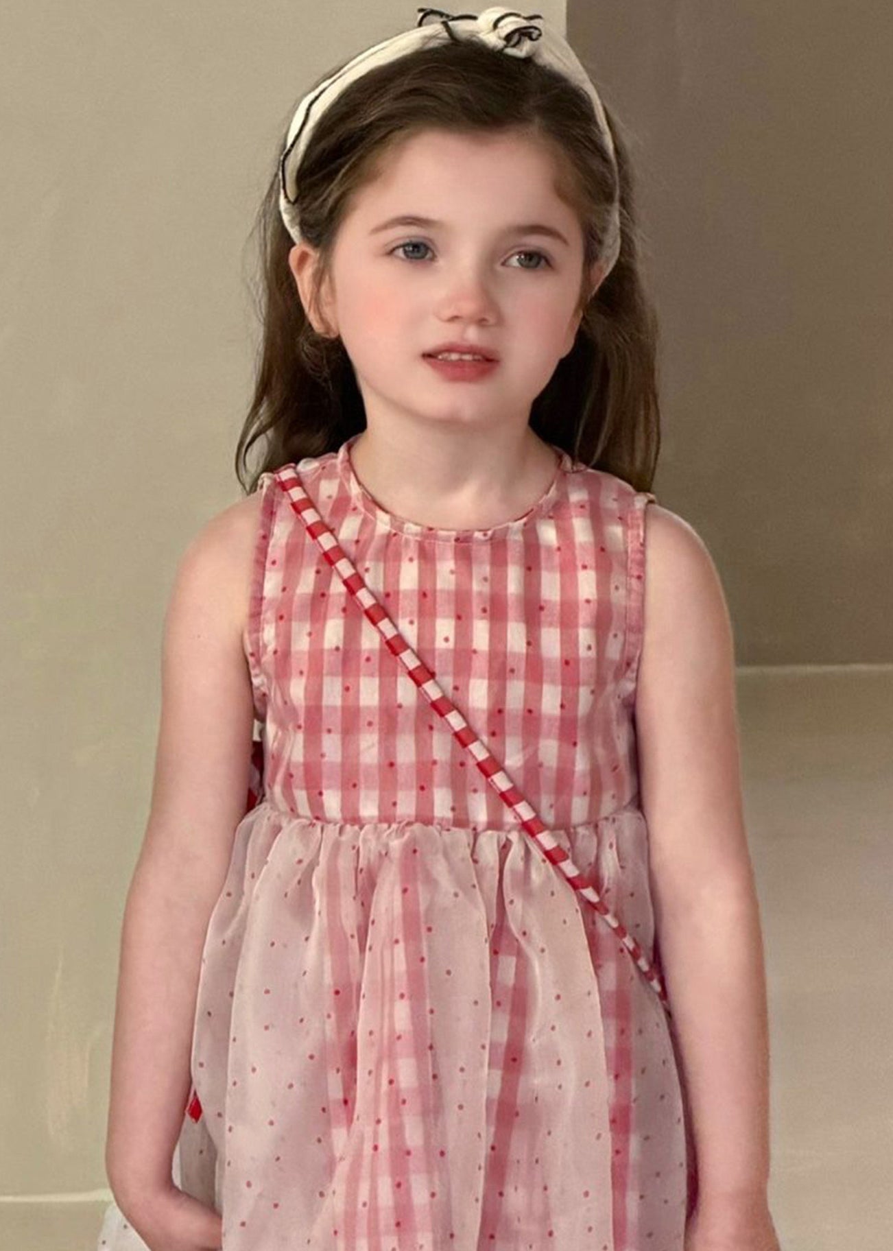 Boutique Red Plaid Patchwork Tulle Baby Girls Maxi Dresses Sleeveless