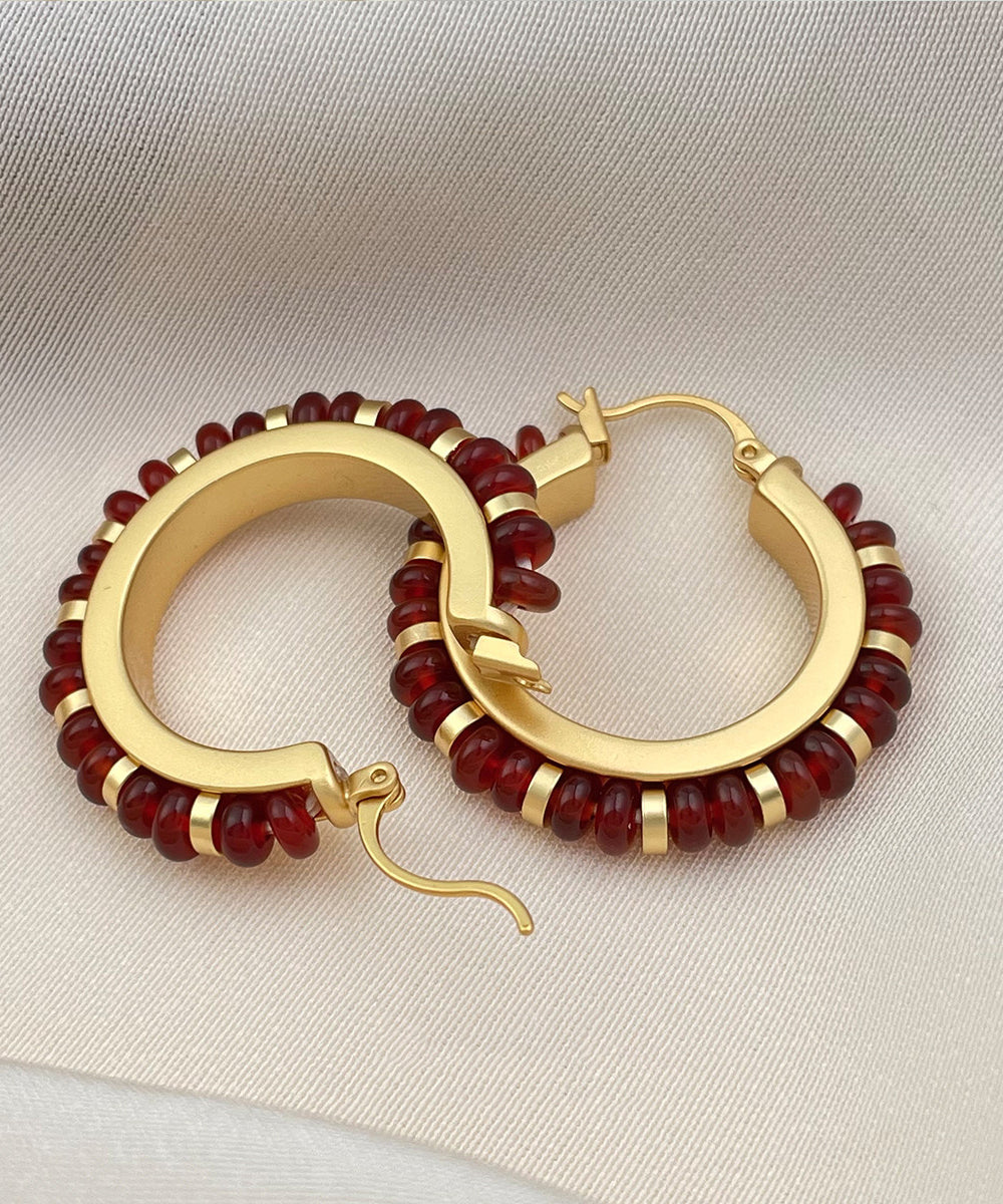Boutique Turquoise High Quality Metal Hoop Earrings