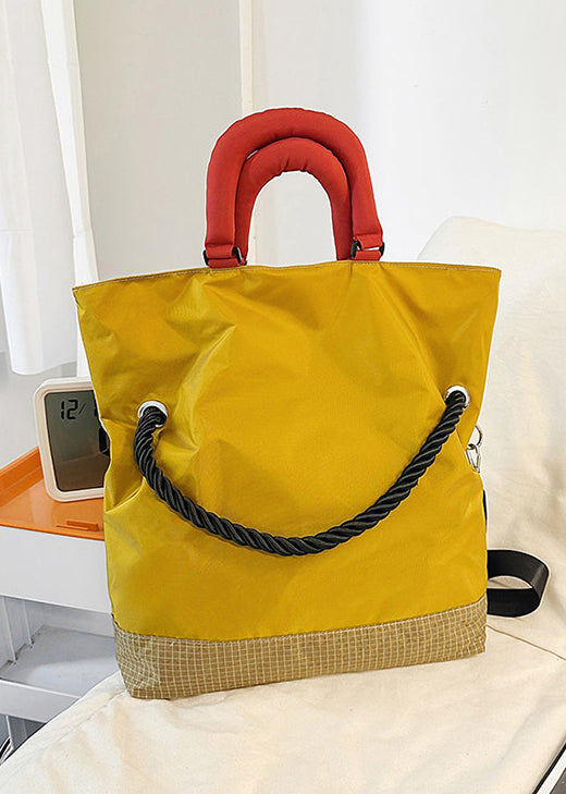 Boutique Yellow Patchwork Large Capacity Nylon Versatile Tote Handbag