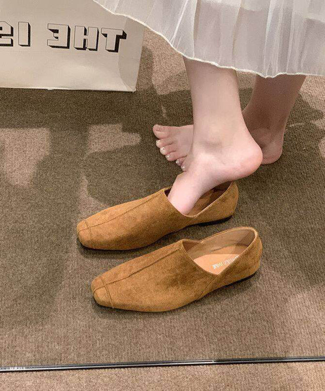 Camel Flat Shoes For Women Faux Leather Women Flat Shoes