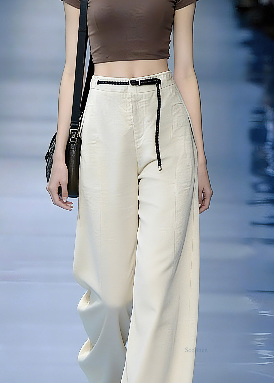 Casual Apricot Sashes Pockets Wide Leg Pants
