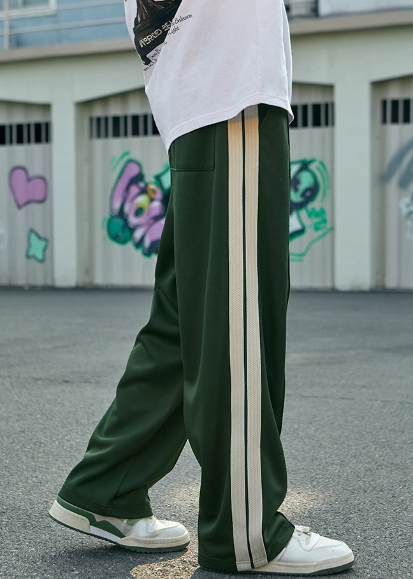Casual Brown Pockets Striped Cotton Mens Pants Summer
