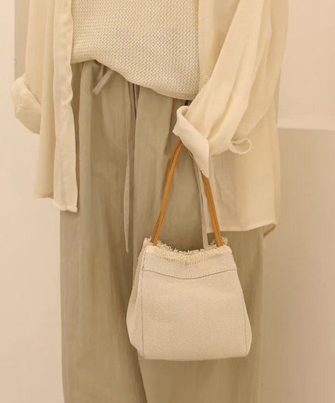 Casual Light Blue Denim Splicing Tassel Bucket Bag