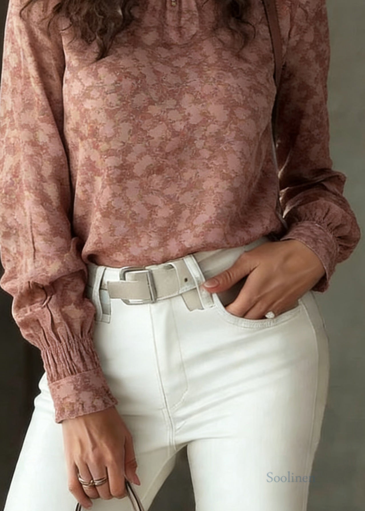 Casual Ruffled Patchwork Print Shirt Spring