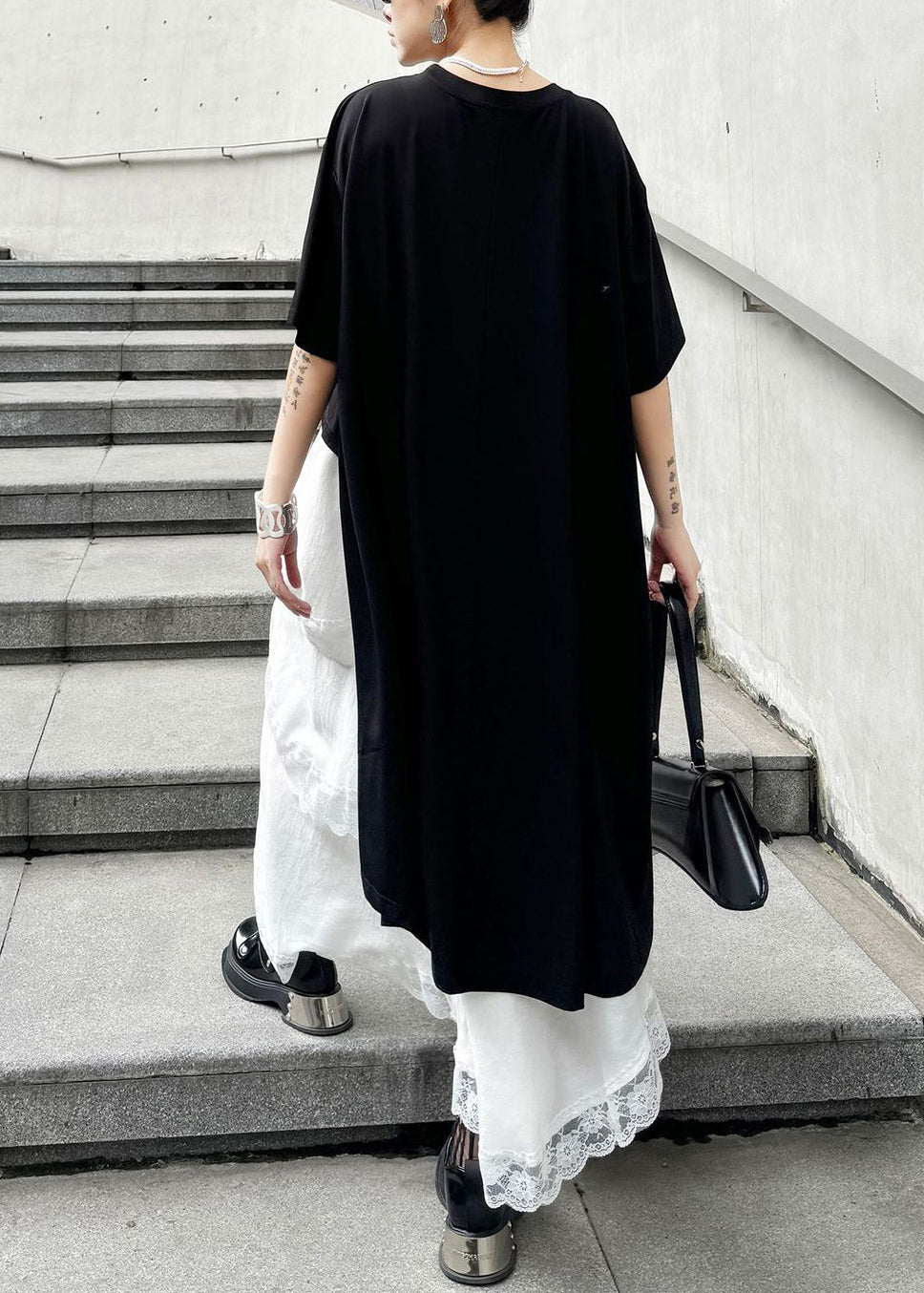 Chic Black Hollow Out Zip Up Asymmetrical Cotton T Shirt Summer